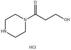 3-hydroxy-1-(piperazin-1-yl)propan-1-one hydrochloride Struktur