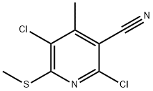 3-Pyridinecarbonitrile, 2,5-dichloro-4-methyl-6-(methylthio)- Struktur