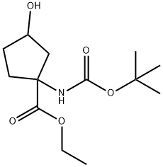 ethyl 3-hydroxy-1-[(2-methylpropan-2-yl)oxycarbonylamino]cyclopentane-1-carboxylate Struktur