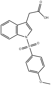 1-[(4-methoxyphenyl)sulfonyl]-1H-3-indole-3-acetic acid Struktur