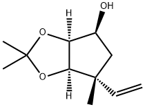 4H-Cyclopenta-1,3-dioxol-4-ol, 6-ethenyltetrahydro-2,2,6-trimethyl-, (3aS,4S,6R,6aR)- Struktur