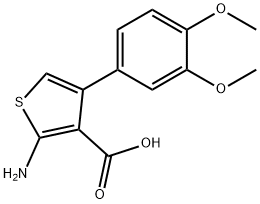 3-Thiophenecarboxylic acid, 2-amino-4-(3,4-dimethoxyphenyl)- Struktur