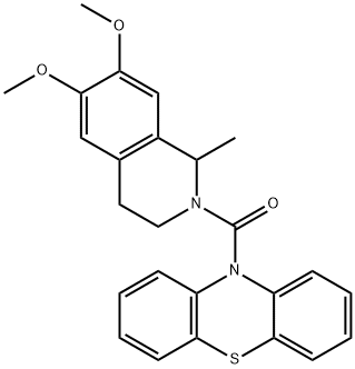 10H-Phenothiazine, 10-[(3,4-dihydro-6,7-dimethoxy-1-methyl-2(1H)-isoquinolinyl)carbonyl]- Struktur