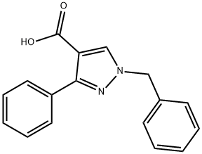 1H-Pyrazole-4-carboxylic acid, 3-phenyl-1-(phenylmethyl)- Struktur