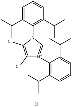 1H-Imidazolium, 1,3-bis[2,6-bis(1-methylethyl)phenyl]-4,5-dichloro-, chloride (1:1) Struktur