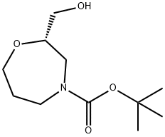 (S)-tert-Butyl 2-(hydroxymethyl)-1,4-oxazepane-4-carboxylate Struktur