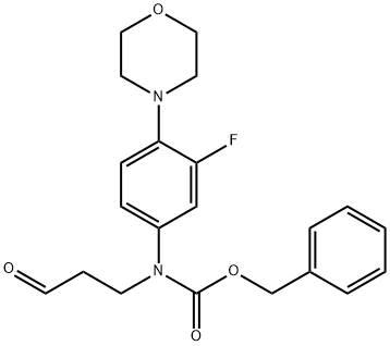 Carbamic acid, [3-fluoro-4-(4-morpholinyl)phenyl](3-oxopropyl)-, phenylmethyl ester (9CI) Struktur