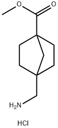 Bicyclo[2.2.1]heptane-1-carboxylic acid, 4-(aminomethyl)-, methyl ester, hydrochloride (1:1) Struktur