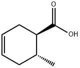 3-Cyclohexene-1-carboxylic acid, 6-methyl-, (1R,6R)- Struktur