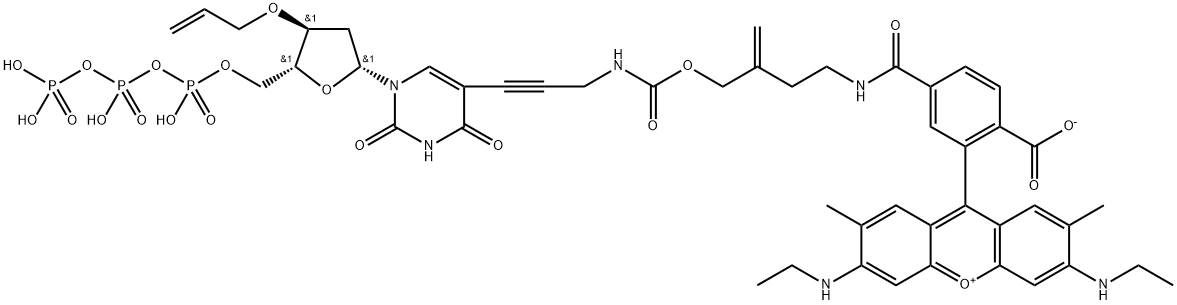 3′-O-allyl-dUTP-allyl-R6G Struktur