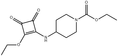 1-Piperidinecarboxylic acid, 4-[(2-ethoxy-3,4-dioxo-1-cyclobuten-1-yl)amino]-, ethyl ester Struktur