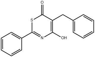 6H-1,3-Thiazin-6-one, 4-hydroxy-2-phenyl-5-(phenylmethyl)- Struktur