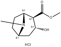 8-Azabicyclo[3.2.1]octane-2-carboxylic acid, 3-hydroxy-8-methyl-, methyl ester, hydrochloride, [1R-(2-exo,3-endo)]- (9CI) Struktur