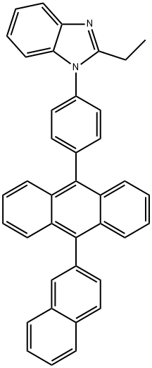 1-[4-(10-naphthyl-2-yl-9-anthracenyl)phenyl)-2-ethyl-1H-Benzimidazole Struktur