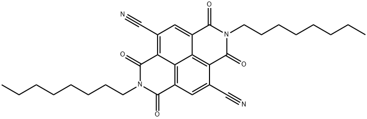 IN1876, 2,7-Dioctyl-1,3,6,8-tetraoxo-1,2,3,6,7,8-hexahydrobenzo[lmn][3,8]phenanthroline-4,9-dicarbonitrile Struktur