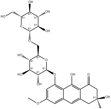 Torosachrysone 8-O-beta-gentiobioside Struktur