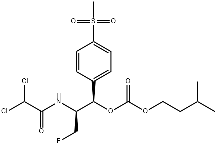 Carbonic acid, (1R,2S)-2-[(2,2-dichloroacetyl)amino]-3-fluoro-1-[4-(methylsulfonyl)phenyl]propyl 3-methylbutylester Struktur