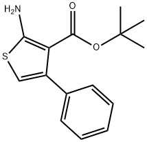 3-Thiophenecarboxylic acid, 2-amino-4-phenyl-, 1,1-dimethylethyl ester Struktur