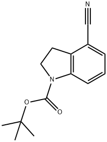 1H-Indole-1-carboxylic acid, 4-cyano-2,3-dihydro-, 1,1-dimethylethyl ester Struktur