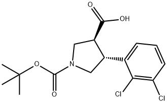 (Tert-Butoxy)Carbonyl (±)-trans-4-(2,3-dichloro-phenyl)-pyrrolidine-3-carboxylic acid Struktur