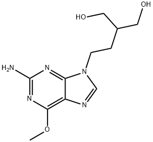 1,3-Propanediol, 2-[2-(2-amino-6-methoxy-9H-purin-9-yl)ethyl]- Struktur