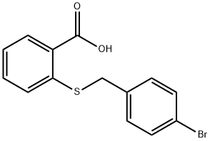 2-{[(4-bromophenyl)methyl]sulfanyl}benzoic acid Struktur