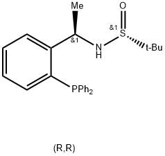 S(R)]-N-[(1R)-1-[2-(Diphenylphosphino)phenyl]ethyl]-2-methyl-2-propanesulfinamide Struktur