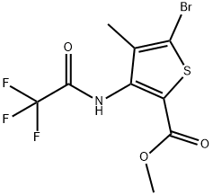 2-Thiophenecarboxylic acid, 5-bromo-4-methyl-3-[(2,2,2-trifluoroacetyl)amino]-, methyl ester Struktur