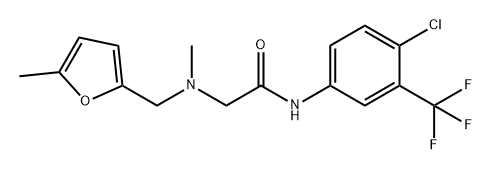 Acetamide, N-[4-chloro-3-(trifluoromethyl)phenyl]-2-[methyl[(5-methyl-2-furanyl)methyl]amino]- Struktur