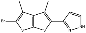 1H-Pyrazole, 3-(5-bromo-3,4-dimethylthieno[2,3-b]thien-2-yl)- Struktur