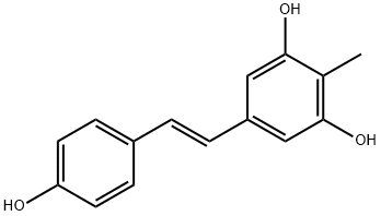 1,3-Benzenediol, 5-[(1E)-2-(4-hydroxyphenyl)ethenyl]-2-methyl- Struktur