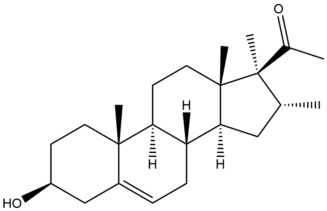 Pregn-5-en-20-one, 3-hydroxy-16,17-dimethyl-, (3β,16α)- (9CI) Struktur