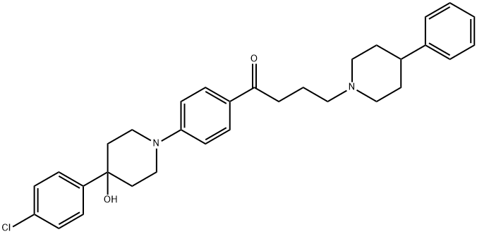 1-Butanone, 1-[4-[4-(4-chlorophenyl)-4-hydroxy-1-piperidinyl]phenyl]-4-(4-phenyl-1-piperidinyl)- Struktur