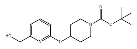 1-Piperidinecarboxylic acid, 4-[[6-(hydroxymethyl)-2-pyridinyl]oxy]-, 1,1-dimethylethyl ester Struktur