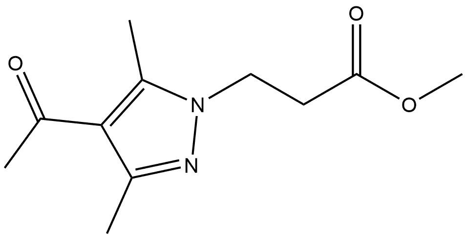 Methyl 4-acetyl-3,5-dimethyl-1H-pyrazole-1-propanoate Struktur