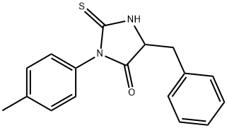 5-benzyl-3-(4-methylphenyl)-2-sulfanylideneimidazolidin-4-one Struktur