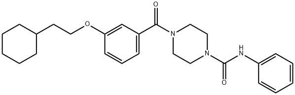 4-[3-(2-Cyclohexylethoxy)benzoyl]-N-phenyl-1-piperazinecarboxamide Struktur