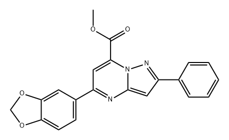 Pyrazolo[1,5-a]pyrimidine-7-carboxylic acid, 5-(1,3-benzodioxol-5-yl)-2-phenyl-, methyl ester Struktur