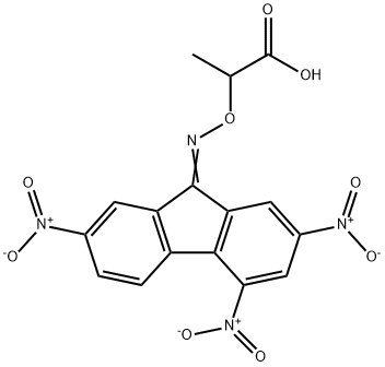 Propanoic acid, 2-[[(2,4,7-trinitro-9H-fluoren-9-ylidene)amino]oxy]- Struktur