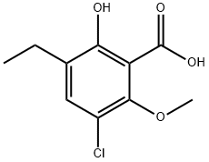 Benzoic acid, 3-chloro-5-ethyl-6-hydroxy-2-methoxy- Struktur