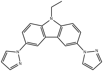 9-乙基-3,6-二(1H-吡唑-1-基)-9H-咔唑 結(jié)構(gòu)式