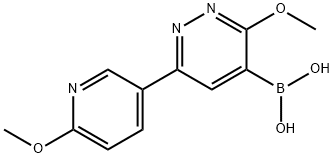 (3-Methoxy-6-(6-methoxypyridin-3-yl)pyridazin-4-yl)boronic acid Structure