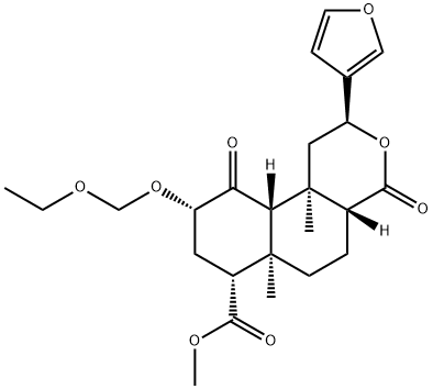 Methyl (2S,4aR,6aR,7R,9S,10aS,10bR)-9-(ethoxymethoxy)-2-(3-furanyl)dodecahydro-6a,10b-dimethyl-4,10-dioxo-2H-naphtho[2,1-c]pyran-7-carboxylate Struktur