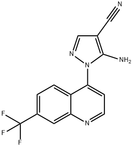 5-Amino-1-[7-(trifluoromethyl)quinolin-4-yl]-1H-pyrazole-4-carbonitrile Struktur