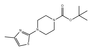 1-Piperazinecarboxylic acid, 4-(4-methyl-2-thiazolyl)-, 1,1-dimethylethyl ester Struktur