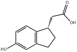 1H-Indene-1-acetic acid, 2,3-dihydro-5-hydroxy-, (1S)- Struktur