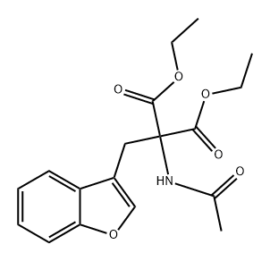 Propanedioic acid, 2-(acetylamino)-2-(3-benzofuranylmethyl)-, 1,3-diethyl ester Struktur