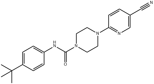 1-Piperazinecarboxamide, 4-(5-cyano-2-pyridinyl)-N-[4-(1,1-dimethylethyl)phenyl]- Struktur