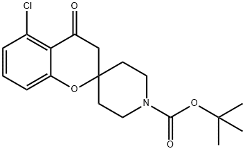 Spiro[2H-1-benzopyran-2,4''-piperidine]-1''-carboxylic acid, 5-chloro-3,4-dihydro-4-oxo-, 1,1-dimethylethyl ester Struktur