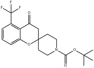 Spiro[2H-1-benzopyran-2,4''-piperidine]-1''-carboxylic acid, 3,4-dihydro-4-oxo-5-(trifluoromethyl)-, 1,1-dimethylethyl ester Struktur